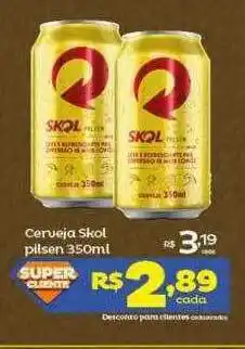 Super Lagoa Cerveja skol pilsen 350ml oferta