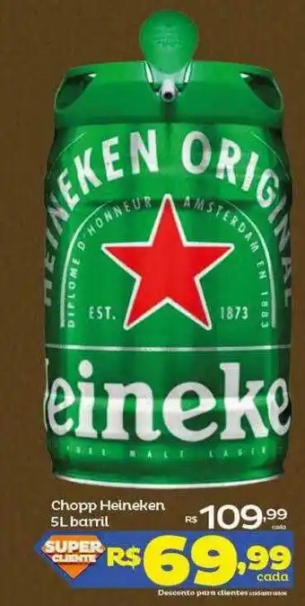 Super Lagoa Chopp heineken 5l barril oferta