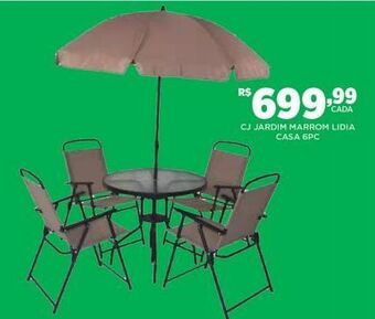 DB Supermercados Cj jardim marrom lidia casa 6pcs oferta