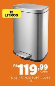 DB Supermercados Lixeira inox soft close 12l oferta