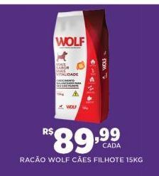 DB Supermercados Ração para cães wolf 15kg oferta