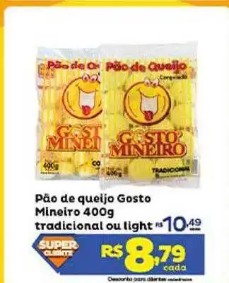 Pão de queijo gosto mineiro tradicional ou light