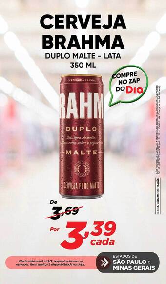 Dia Cerveja brahma duplo malte oferta