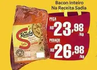 Bacon inteiro na receita sadia