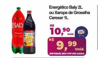 Energético baly ou xarope de groselha cereser