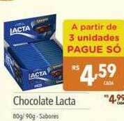 Supermercados Condor Chocolate lacta 80g 90g sabores oferta