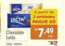 Supermercados Condor Chocolate lacta 165g sabores oferta