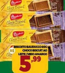 Supermercado Padrão Biscoito bauducco choco biscuit ao leite-meio amargo oferta