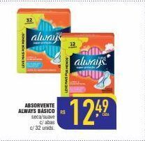 Mercantil Rodrigues Absorvente always 32un oferta