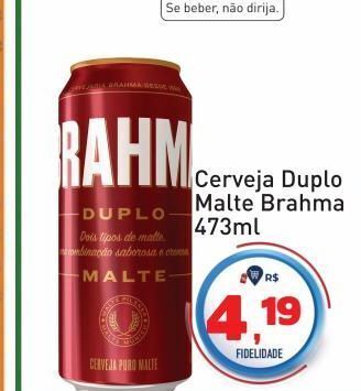 Cerveja duplo malte brahma 473ml