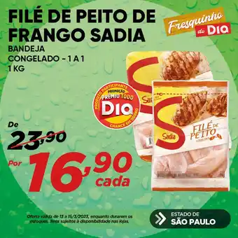 Dia Filé de Peito de Frango Sadia 1kg oferta