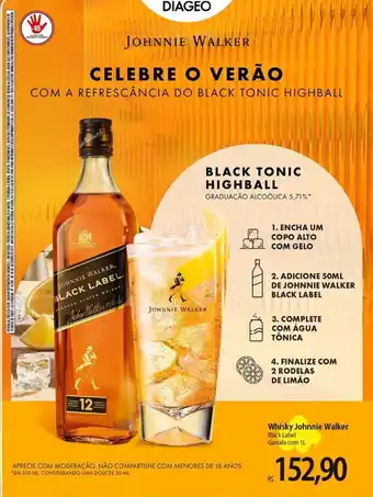 Atacadão Whisky Johnnie Walker Black Label 1L oferta