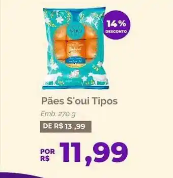 Oba Hortifruti Pães s'oui tipos 14% desconto oferta