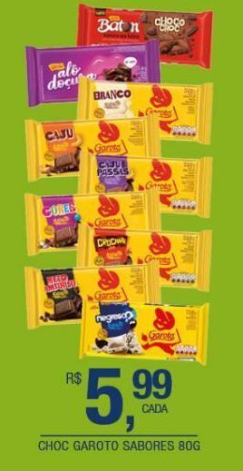 DB Supermercados Chocolate garoto sabores 80g oferta