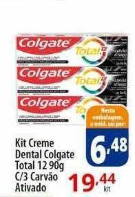 Akki Atacadista Kit creme dental colgate total 12 c 3 carvão ativado oferta