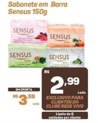 Rede Vivo Sabonete em barra sensus oferta