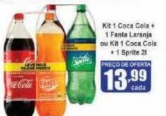 Higa's Supermercado Kit 1 coca cola + 1 fanta laranja ou kit 1 coca cola + 1 sprite oferta