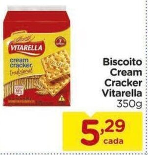 Carrefour Biscoito Cream Cracker Vitarella 350g oferta