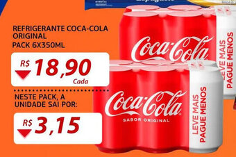 Assaí Atacadista Refrigerante Coca Cola Original pack 6x350ml oferta