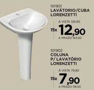 Benoit Lavatório cuba lorenzetti coluna p lavatório lorenzetti oferta