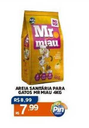 Pinheiro Supermercado Areia sanitária para gatos mr miau oferta