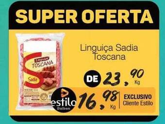 Supermercado Dalben Linguiça sadia toscana oferta