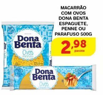 Roldão Macarrão com ovos dona benta 500g oferta
