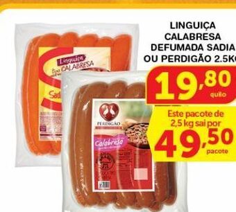Roldão Linguiça calabresa sadia 2.5kg oferta