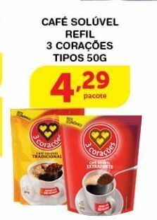 Roldão Café solúvel 3 corações 50g oferta