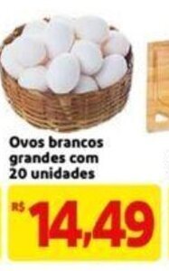 Extra Supermercado Ovos Brancos grandes com 20 unidades oferta