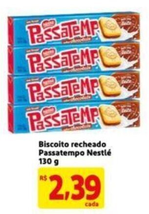 Extra Supermercado Biscoito Recheado Passatempo Nestlé 130g oferta