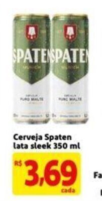 Extra Supermercado Cerveja Spaten lata Sleek 350ml oferta