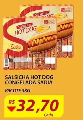 Salsicha Hot Dog Congelada Sadia 3kg