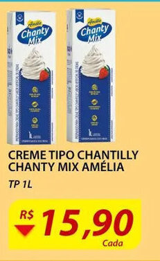 Assaí Atacadista Creme Tipo Chantilly Chanty Mix Amélia 1L oferta