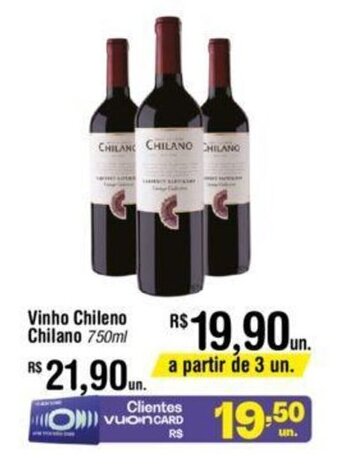 Fort Atacadista Vinho Chileno Chilano 750ml oferta
