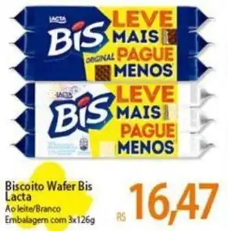Atacadão Biscoito Wafer Bis lacta 3x126g oferta