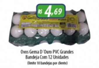 Ovos Gema D'Ouro PVC Grandes Bandeja com 12 unidades