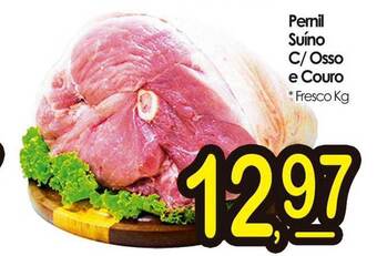 Pernil suíno c- osso e couro fresco kg