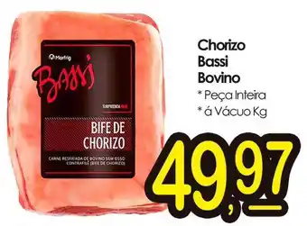 Chorizo bassi bovino peça inteira á vácuo kg