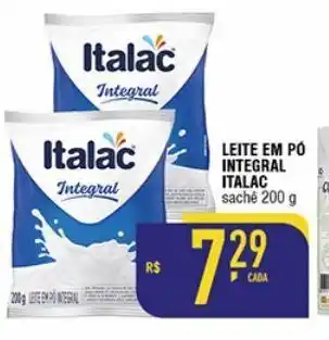 Leite em pó integral italac sachê 200g