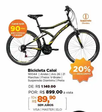 Lojas TaQi Bicicleta caloi 20% de desconto oferta