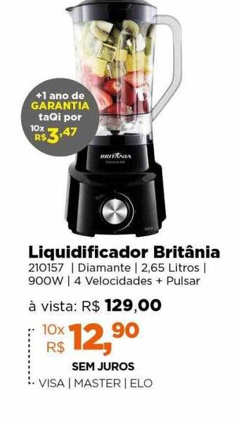Lojas TaQi Liquidificador britânia oferta