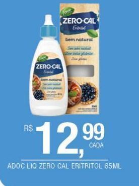 Adoçante zero cal eritritol 65ml