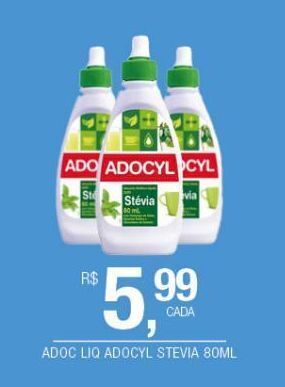 DB Supermercados Adoçante adocyl stevia 80ml oferta