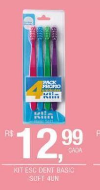 DB Supermercados Kit escova dental basic soft 4un oferta