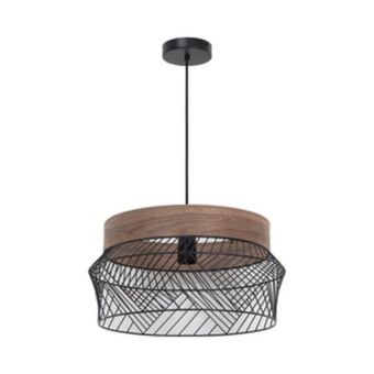 Leroy Merlin Pendente redondo 1 lâmpada metal preto kanel inspire oferta