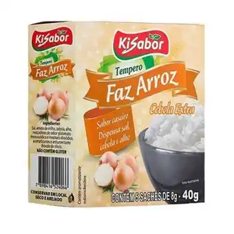 X Supermercados Tempero pronto faz arroz kisabor cebola extra embalagem 40g oferta