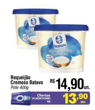 Fort Atacadista Requeijão Cremoso Batavo 400g oferta