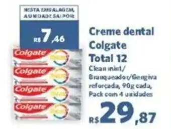 Sam's Club Creme de dental Colgate Total 12 90g pack com 4 unidades oferta