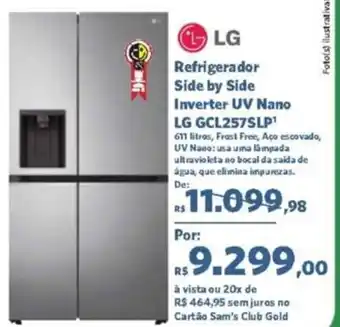 Sam's Club Refrigerador Side by Side Inverter UV Nano LG oferta
